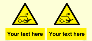 Custom warning run over by operator controlled machine